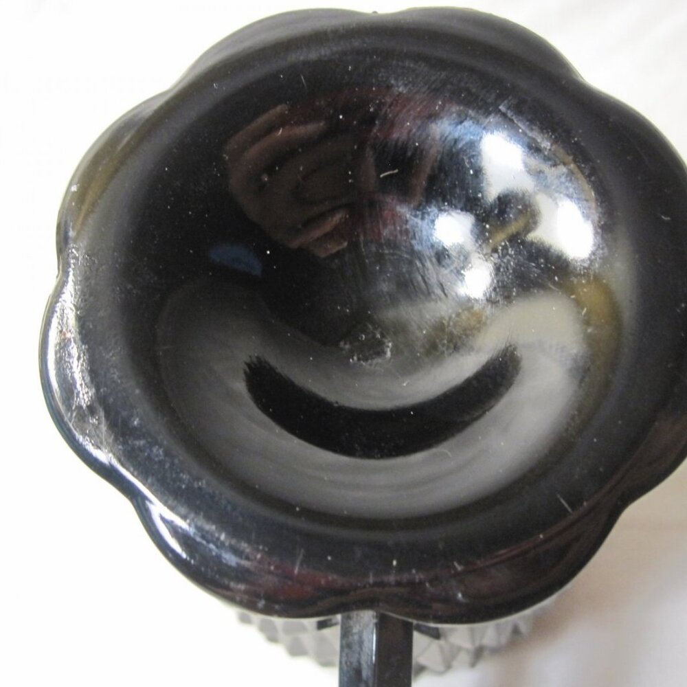 4" Indiana Glass Black Halloween Diamond Point Creamer - Picture 4 of 4